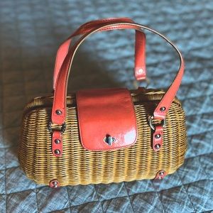 MONSAC Woven Wicker Straw Rattan Purse Handbag